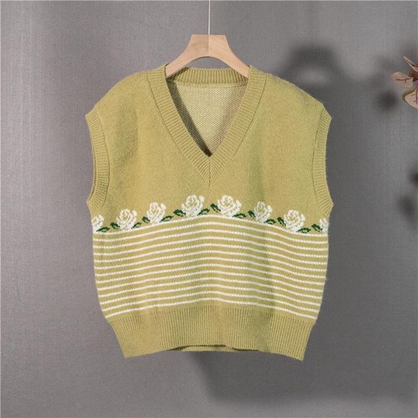 women's sweaters 2021 autumn winter women sweater sleeveless vest waistcoat striped french style floral retro short swv1510jx, White;black
women's sweaters 2021 autumn winter women sweater sleeveless vest waistcoat striped french style floral retro short swv1510jx, White;black