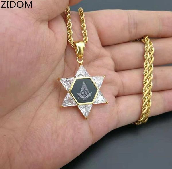 pendant necklaces stainless steel men hip hop iced out mason hexagram zircon fashion masonic necklace mens hiphop jewelry, Silver
pendant necklaces stainless steel men hip hop iced out mason hexagram zircon fashion masonic necklace mens hiphop jewelry, Silver