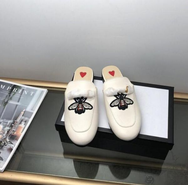 women classic metal buckle embroidery sandals princetown slippers loafers autumn winter warm wool men leather half slipper pattern slides 02, Black
women classic metal buckle embroidery sandals princetown slippers loafers autumn winter warm wool men leather half slipper pattern slides 02, Black