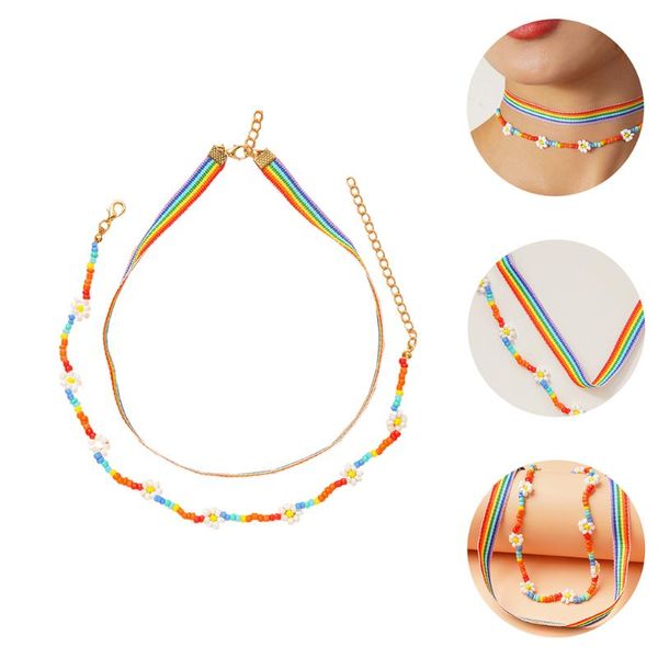 pendant necklaces layered rainbow choker flower chain hawaiian costume jewelry rice bead necklace, Silver
pendant necklaces layered rainbow choker flower chain hawaiian costume jewelry rice bead necklace, Silver