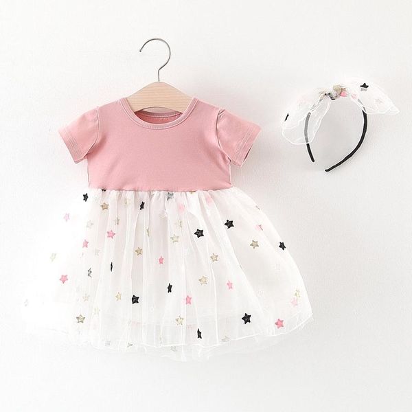 girl's dresses princess baby girl summer dress lovely star wedding birthday dresses+headband girls infant clothes kids vestidos, Red;yellow 
girl's dresses princess baby girl summer dress lovely star wedding birthday dresses+headband girls infant clothes kids vestidos, Red;yellow