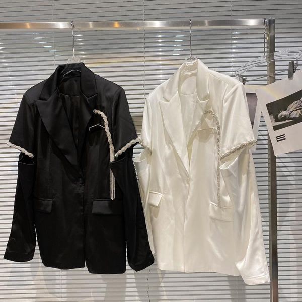 women's suits & blazers european summer rhinestone woven flower tassel hollow sleeve temperament suit jackets women coats fashion stree, White;black
women's suits & blazers european summer rhinestone woven flower tassel hollow sleeve temperament suit jackets women coats fashion stree, White;black