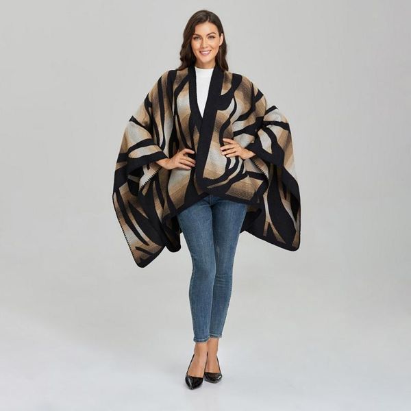 scarves winter women poncho lady thick warm acrylic blanket scarf shawl wraps zebra stripe cashmere feel pashmina cape 150*130, Blue;gray
scarves winter women poncho lady thick warm acrylic blanket scarf shawl wraps zebra stripe cashmere feel pashmina cape 150*130, Blue;gray