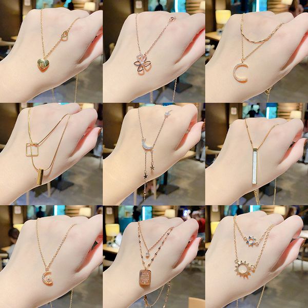 pendant necklac korean light luxury steel necklace women's niche dign geometric pendant personality cool style accsori, Silver
pendant necklac korean light luxury steel necklace women's niche dign geometric pendant personality cool style accsori, Silver