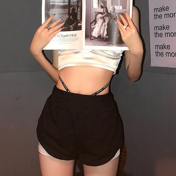 women's pants & capris 2021 european and american style summer fashion wear fake two-piece high waist letter embroidered wide leg sport, Black;white 
women's pants & capris 2021 european and american style summer fashion wear fake two-piece high waist letter embroidered wide leg sport, Black;white