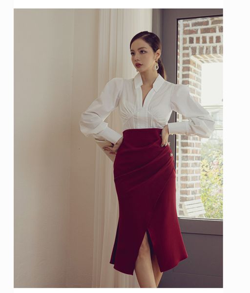 two piece dress spring fashion suits women's elegant long sleeve blouse shirt+ fishtail bag hip skirt suit pieces sets wawq, White
two piece dress spring fashion suits women's elegant long sleeve blouse shirt+ fishtail bag hip skirt suit pieces sets wawq, White