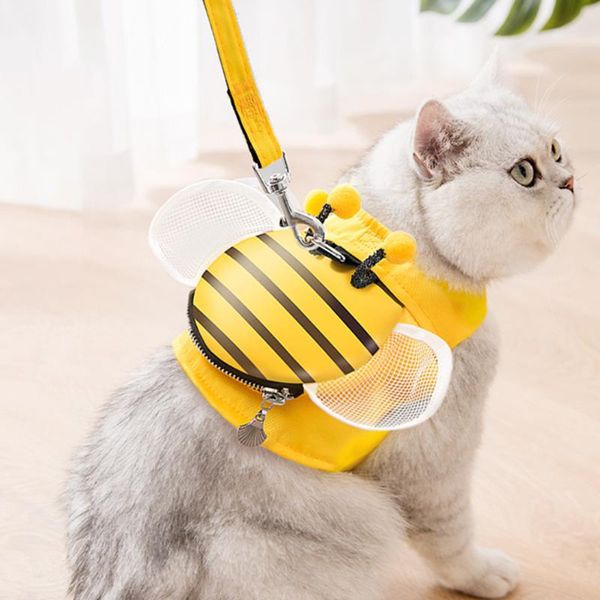 cute pet dog vest harness collar breathable creative bee chest strap leash set with traction rope walking lead for puppy cat costumes
cute pet dog vest harness collar breathable creative bee chest strap leash set with traction rope walking lead for puppy cat costumes