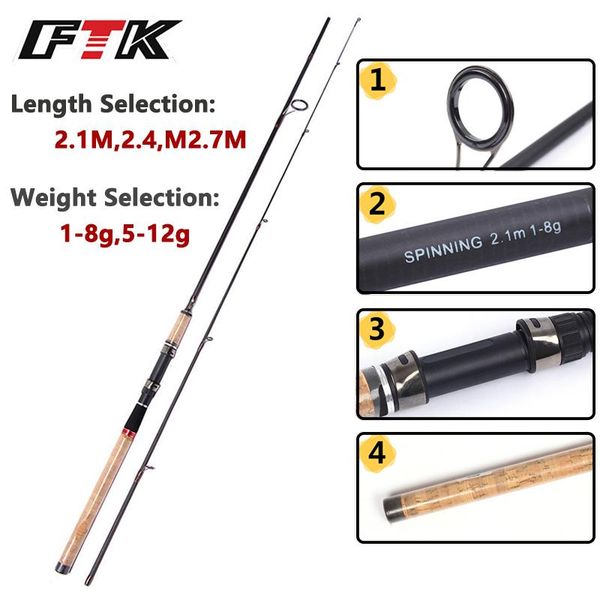 boat fishing rods ftk 2.1m 2.4m 2.7m carp rod power carbon fiber cork wood handle 1-8g/5-12g pole hard lure
boat fishing rods ftk 2.1m 2.4m 2.7m carp rod power carbon fiber cork wood handle 1-8g/5-12g pole hard lure