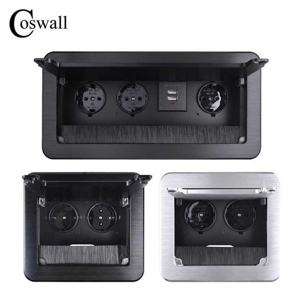 coswall black all aluminum metal body double eu power outlet table office socket with dustproof brush clamshell cover soft close
coswall black all aluminum metal body double eu power outlet table office socket with dustproof brush clamshell cover soft close