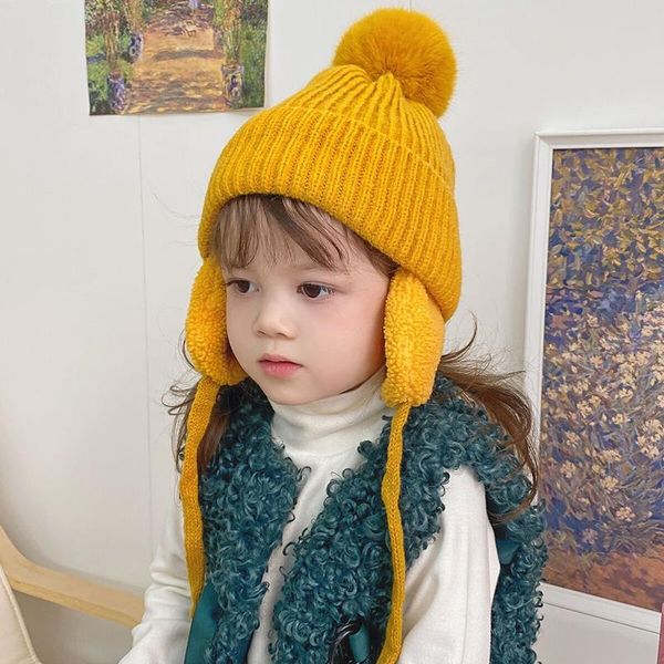 berets winter kids hat with plush ear flap knitting thick beanie cap rib cuff pom lined warm gift for christmas year's lxh, Blue;gray
berets winter kids hat with plush ear flap knitting thick beanie cap rib cuff pom lined warm gift for christmas year's lxh, Blue;gray