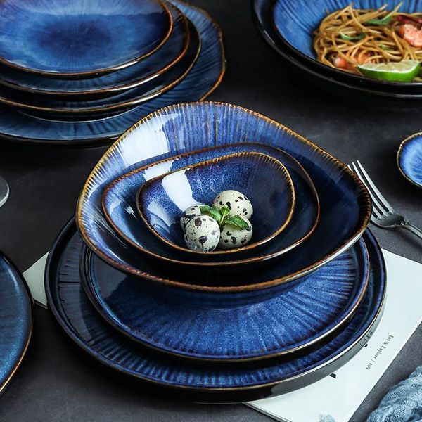 klin glaze blue color ceramic tableware wholesale flat plate deep steak dish breakfast dinner big bowl bowls
klin glaze blue color ceramic tableware wholesale flat plate deep steak dish breakfast dinner big bowl bowls