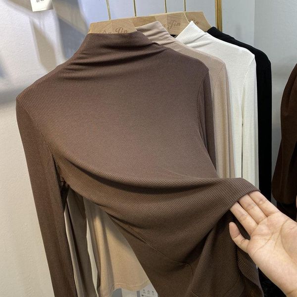 modal turtleneck long sleeve t-shirt female autumn winter coat women's, White
modal turtleneck long sleeve t-shirt female autumn winter coat women's, White