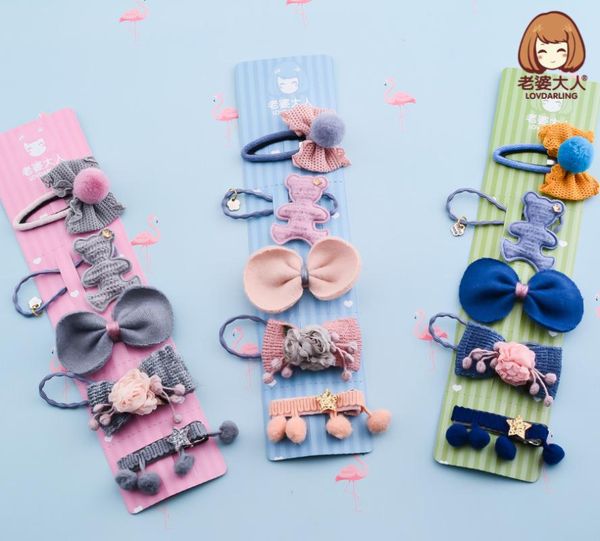 korean style woolen bear bow plush ball flower hairpin hair band combination set accessories, Slivery;white
korean style woolen bear bow plush ball flower hairpin hair band combination set accessories, Slivery;white