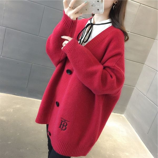 women's knits & tees autumn v-neck solid color long sweater coat cardigan loose koreanstyle wear wv9c, White
women's knits & tees autumn v-neck solid color long sweater coat cardigan loose koreanstyle wear wv9c, White
