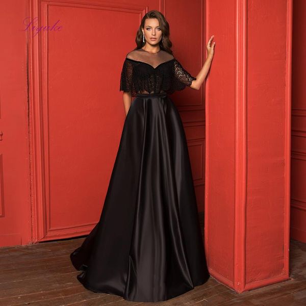 evening dresses liyuke a-line dress lace appliques o-neck backless illusion half sleeves gown floor length, Black;red
evening dresses liyuke a-line dress lace appliques o-neck backless illusion half sleeves gown floor length, Black;red