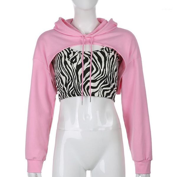 women's hoodies & sweatshirts fashion ladies contrast color 2pcs hollow long-sleeved casual zebra print drawstring sweatshirt dance sui, Black
women's hoodies & sweatshirts fashion ladies contrast color 2pcs hollow long-sleeved casual zebra print drawstring sweatshirt dance sui, Black