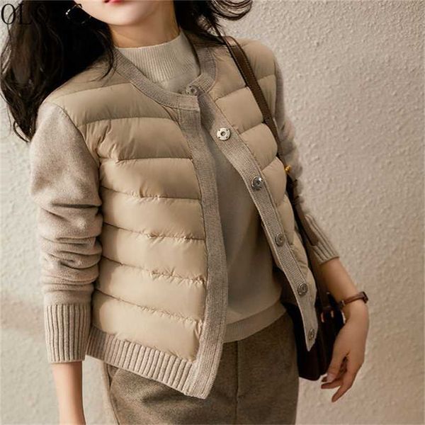 olome women autumn winter jacket patchwork knitted cotton padded coat parka women's jackets round neck warm fashion 211216, Black
olome women autumn winter jacket patchwork knitted cotton padded coat parka women's jackets round neck warm fashion 211216, Black