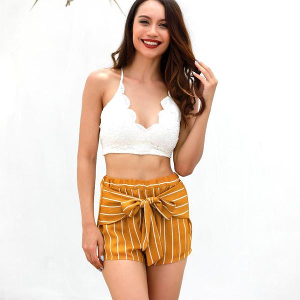 women's shorts england striped summer high waist woman bowknot tie street style women all match casual lady clothes, White;black
women's shorts england striped summer high waist woman bowknot tie street style women all match casual lady clothes, White;black