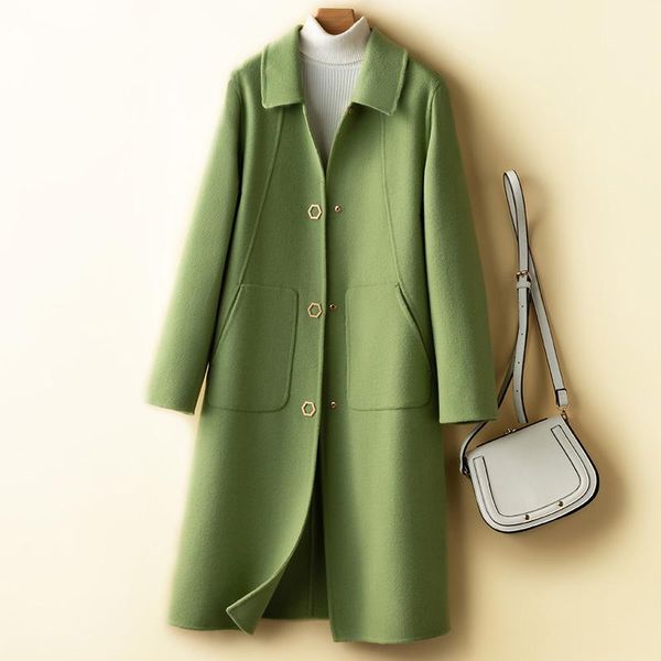women's wool & blends womens fall 2021 double-sided grinding woolen windbreaker warm business trench cashmere coat roupas femininas, Black
women's wool & blends womens fall 2021 double-sided grinding woolen windbreaker warm business trench cashmere coat roupas femininas, Black