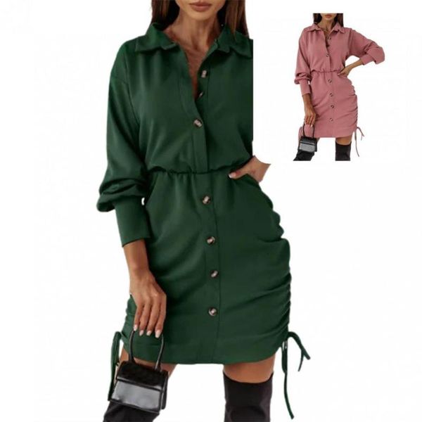 casual dresses autumn dress drawstring tight hip shirt style ladies solid color long sleeve, Black;gray
casual dresses autumn dress drawstring tight hip shirt style ladies solid color long sleeve, Black;gray