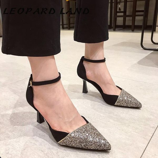 sandals leopard land 2021 fashion professional ol shallow mouth women's shoes pointed sequins high-heeled, Black
sandals leopard land 2021 fashion professional ol shallow mouth women's shoes pointed sequins high-heeled, Black
