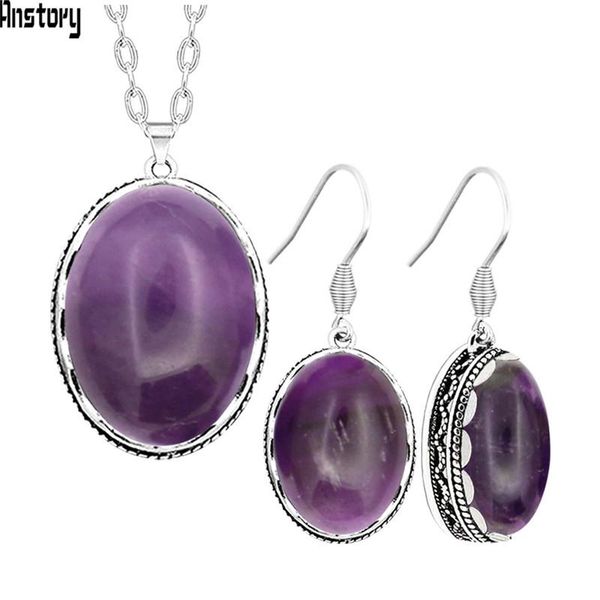 earrings & necklace pure stainless steel lapis tiger amethysts sets flower pendant vintage look natural stone fashion jewelry set, Silver
earrings & necklace pure stainless steel lapis tiger amethysts sets flower pendant vintage look natural stone fashion jewelry set, Silver