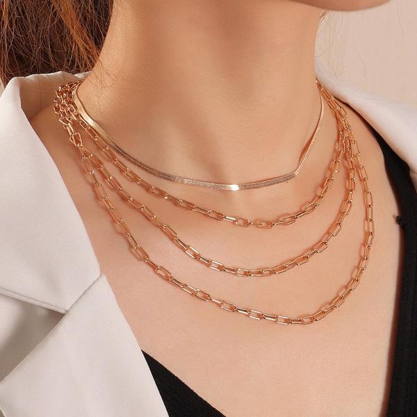 chains hip hop punk layered metal necklaces girls simple arrival gold alloy multilayer jewelry for womens party, Silver
chains hip hop punk layered metal necklaces girls simple arrival gold alloy multilayer jewelry for womens party, Silver