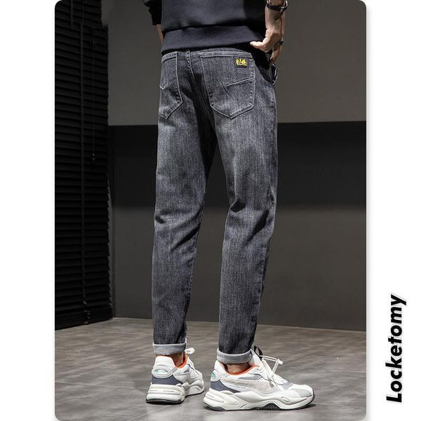 men's pants elastic slim fit jeans korean version 2021 autumn winter fashion trend versatile 9-inch brand wear, Black
men's pants elastic slim fit jeans korean version 2021 autumn winter fashion trend versatile 9-inch brand wear, Black