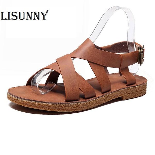 women flat sandals shoes 2021 retro handmade summer genuine leather buckle strap with gladiator, Black
women flat sandals shoes 2021 retro handmade summer genuine leather buckle strap with gladiator, Black