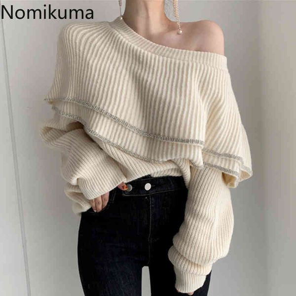 nomikuma sueter mujer korean chic sweater women autumn long sleeve elegant knitted pullover jumpers ruffles all-match 3d238 210514, White;black
nomikuma sueter mujer korean chic sweater women autumn long sleeve elegant knitted pullover jumpers ruffles all-match 3d238 210514, White;black