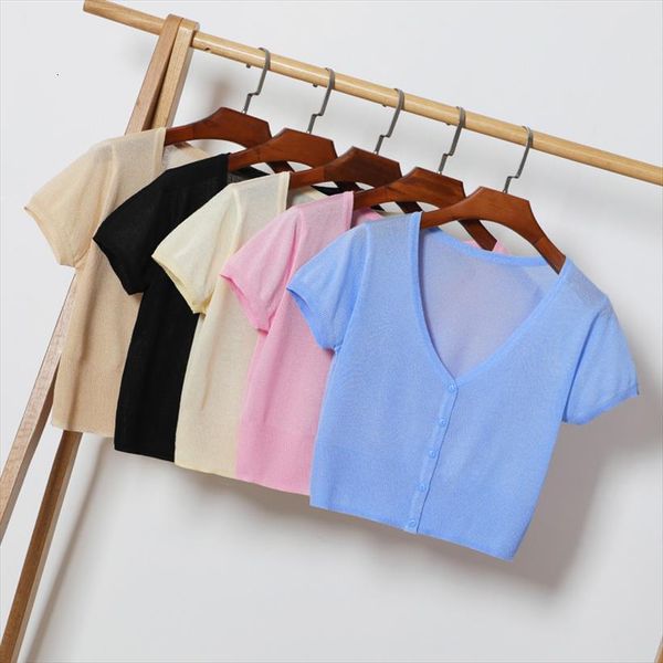 10 colors women knitted cardigan womens sweaters coat summer v neck short sleeve solid casual thin female black white, White;black
10 colors women knitted cardigan womens sweaters coat summer v neck short sleeve solid casual thin female black white, White;black
