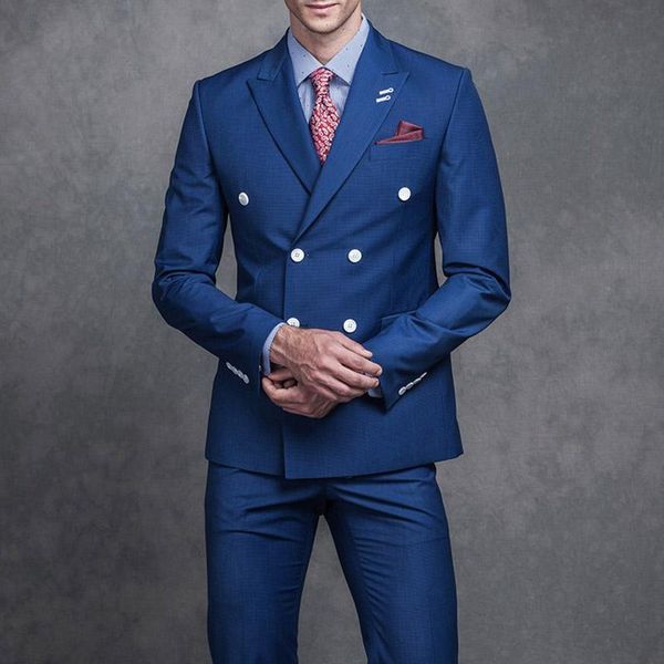 royal blue business men suits double breasted peaked lapel two piece jacket pants formal wedding groom tuxedos men's & blazers, White;black
royal blue business men suits double breasted peaked lapel two piece jacket pants formal wedding groom tuxedos men's & blazers, White;black