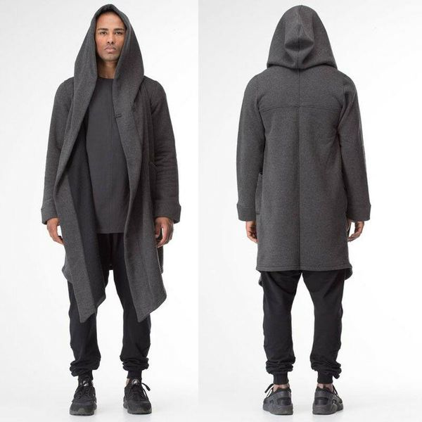 men's wool & blends men clothing outwear winter casual open stitch hooded long cloak cape coat women solid pocket loose clock, Black
men's wool & blends men clothing outwear winter casual open stitch hooded long cloak cape coat women solid pocket loose clock, Black
