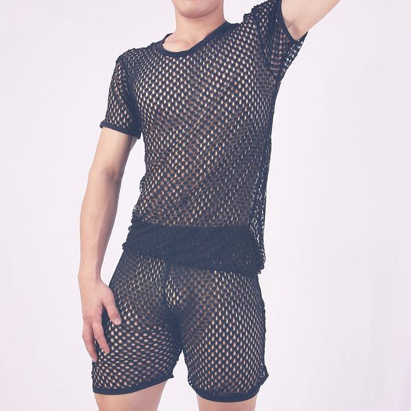 sleepwear underwear, honeycomb mesh suit, breathable pajamas, mens home service, Black;brown
sleepwear underwear, honeycomb mesh suit, breathable pajamas, mens home service, Black;brown