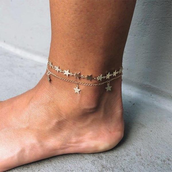 anklets 2 pcs/set women set fashion star tassel pendant chain gold anklet simple beach party birthday gift jewelry, Red;blue
anklets 2 pcs/set women set fashion star tassel pendant chain gold anklet simple beach party birthday gift jewelry, Red;blue