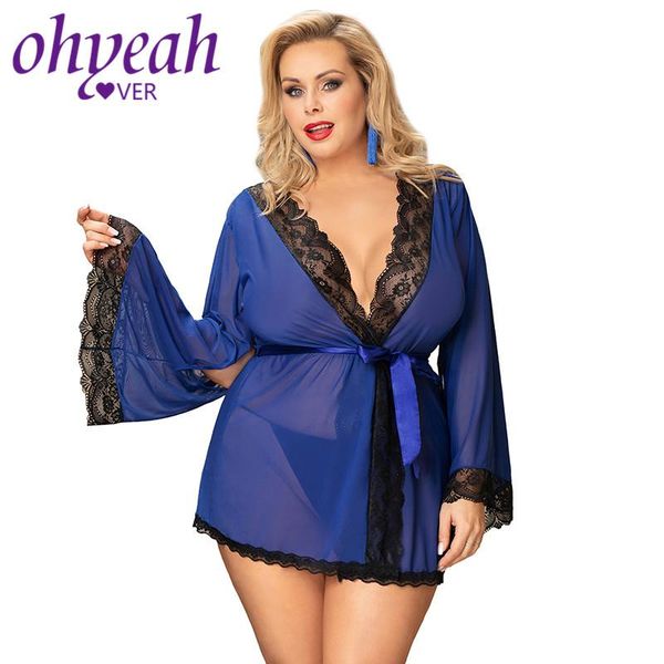 women's sleepwear ohyeahlover mesh nightwear with belt for women patchwork lace full sleeve bathrobe hollow out lingerie rl80947, Black;red
women's sleepwear ohyeahlover mesh nightwear with belt for women patchwork lace full sleeve bathrobe hollow out lingerie rl80947, Black;red