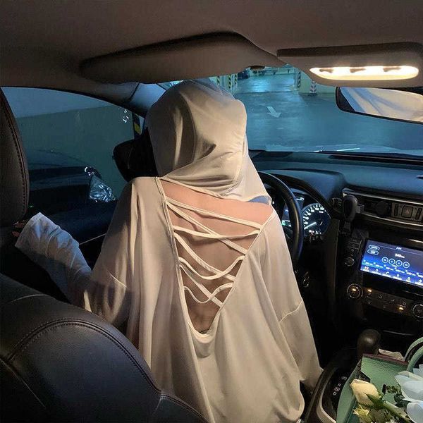 backless women hooded tee 100% cotton solid color chiffon pullovers shirt spring summer sun protection clothes 210527, White
backless women hooded tee 100% cotton solid color chiffon pullovers shirt spring summer sun protection clothes 210527, White