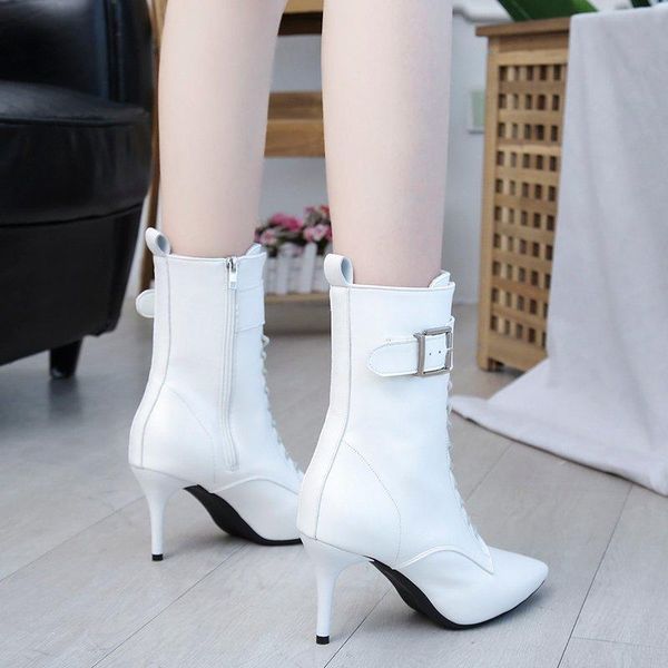 boots plush buckle pu leather woman high heels nice women autumn winter shoes warm pointed toe thin ankle, Black
boots plush buckle pu leather woman high heels nice women autumn winter shoes warm pointed toe thin ankle, Black