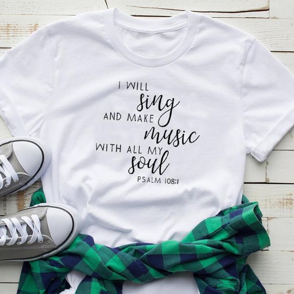 jesus believer women shirts i will sing and make music with all my soul t-shirt christian heart worship tshirt women's, White
jesus believer women shirts i will sing and make music with all my soul t-shirt christian heart worship tshirt women's, White