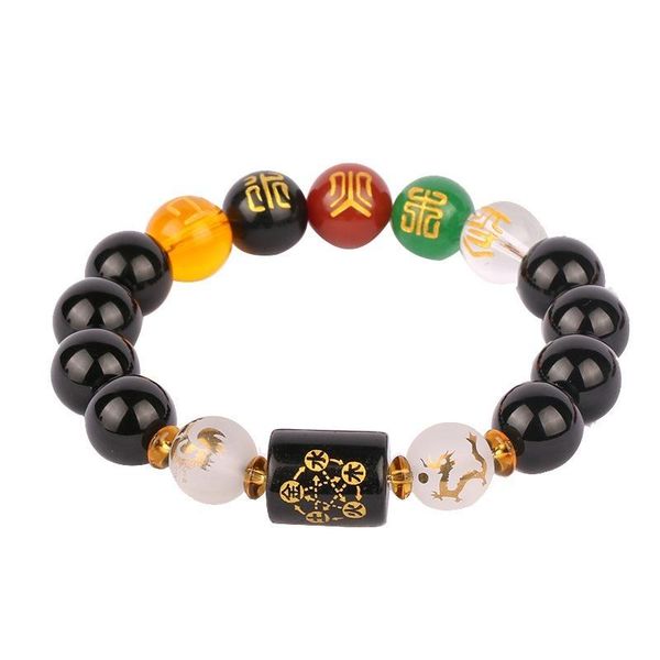 beaded, strands natural obsidian stone beads bracelet seven chakras zodiac men women five charm lucky jewelry bracelets luxury boho wholesal, Black
beaded, strands natural obsidian stone beads bracelet seven chakras zodiac men women five charm lucky jewelry bracelets luxury boho wholesal, Black