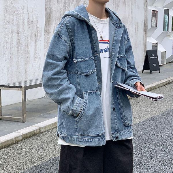 autumn hooded denim jacket men's fashion solid color retro casual jackets mens streetwear loose hip-hop bomber men, Black;brown
autumn hooded denim jacket men's fashion solid color retro casual jackets mens streetwear loose hip-hop bomber men, Black;brown