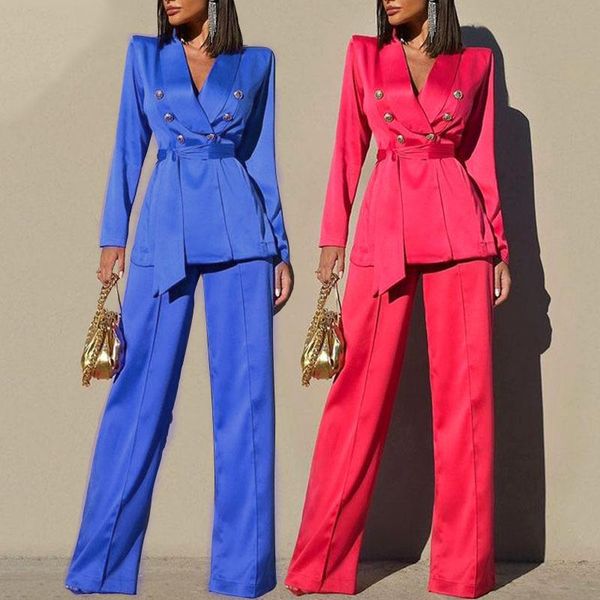 women's two piece pants set women blazer and wide-legged outfits elegant fashion ladies office satin long sleeve 2 suit, White
women's two piece pants set women blazer and wide-legged outfits elegant fashion ladies office satin long sleeve 2 suit, White