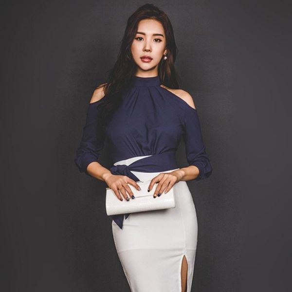 women's blouses & shirts halter neck long sleeve hollow out bowknot back women female blouse clubwear camisas mujer chemises femme, White
women's blouses & shirts halter neck long sleeve hollow out bowknot back women female blouse clubwear camisas mujer chemises femme, White