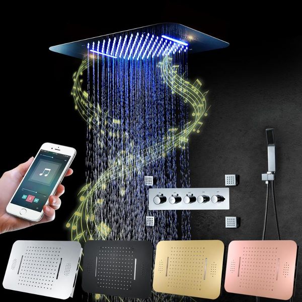 thermostatic shower faucet sus304 38*58cm led head with music speaker bathroom spa waterfall chrome black gold sets
thermostatic shower faucet sus304 38*58cm led head with music speaker bathroom spa waterfall chrome black gold sets