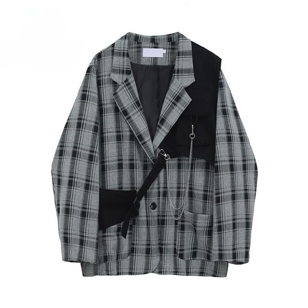 women's suits & blazers 2021 autumn korean vintage plaid women casual oversized female suit jackets streetwear ladies outwear fashion c, White;black
women's suits & blazers 2021 autumn korean vintage plaid women casual oversized female suit jackets streetwear ladies outwear fashion c, White;black