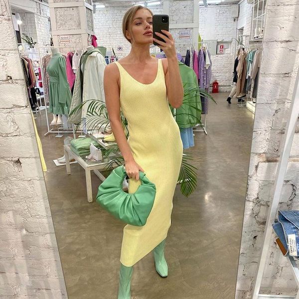 casual dresses meiyangyoung yellow v neck summer dress 2021 for women spaghetti strap knitted long women's sundresses, Black;gray
casual dresses meiyangyoung yellow v neck summer dress 2021 for women spaghetti strap knitted long women's sundresses, Black;gray