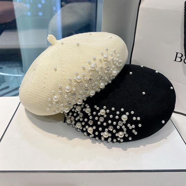beanies hat female spring autumn personality rhinestone knitted beret ladies korean fashion wild pearl pure color painter tide
beanies hat female spring autumn personality rhinestone knitted beret ladies korean fashion wild pearl pure color painter tide