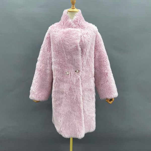 women's fur & faux sheep coat long warm furry real shearling fashion teddy elegant winter, Black
women's fur & faux sheep coat long warm furry real shearling fashion teddy elegant winter, Black