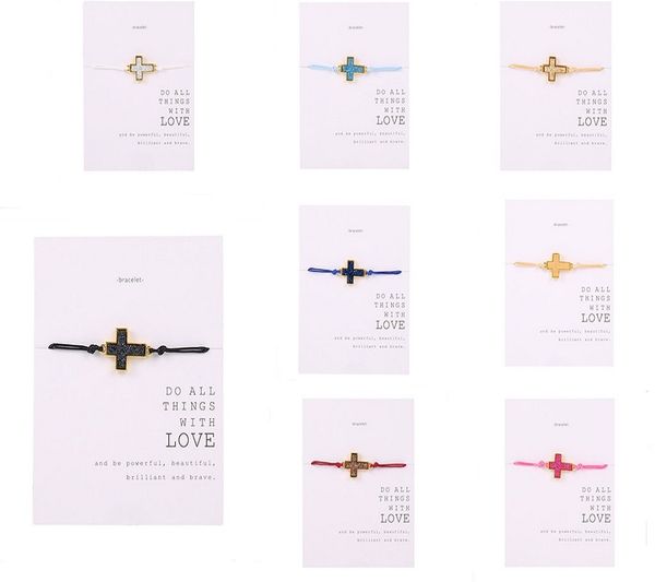 cross charm bracelets adjustable braided string bangle gold plated jewelry gift for women men with wish card, Golden;silver
cross charm bracelets adjustable braided string bangle gold plated jewelry gift for women men with wish card, Golden;silver