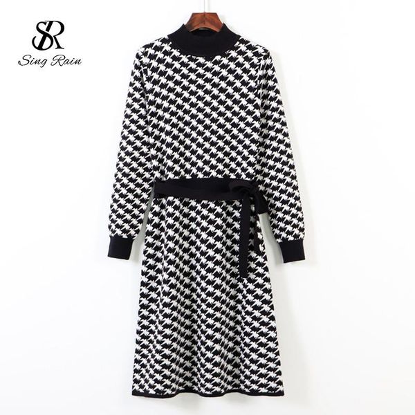casual dresses singrain houndstooth knitted dress women korean retro long sleeve elastic warm winter turtleneck plaid sweater, Black;gray
casual dresses singrain houndstooth knitted dress women korean retro long sleeve elastic warm winter turtleneck plaid sweater, Black;gray